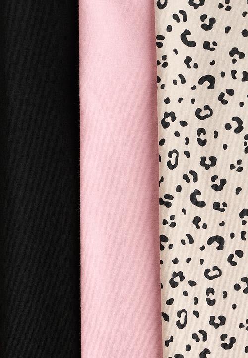 H&M - 3-pack cotton jersey leggings - light beige/leopard print