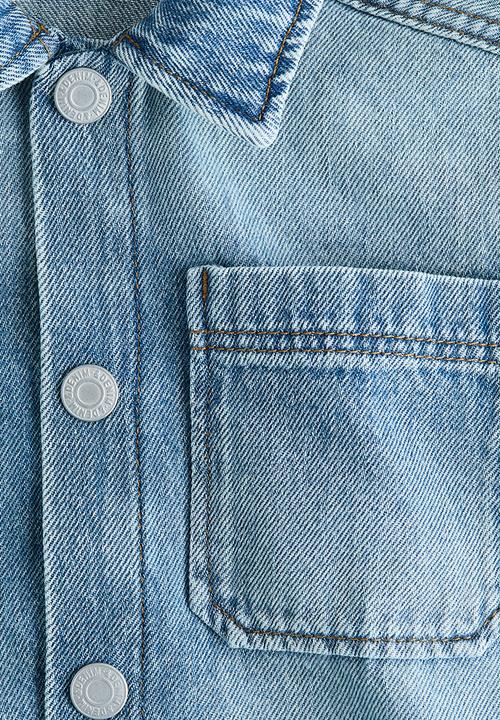 H&M - Oversized denim overshirt - light denim blue