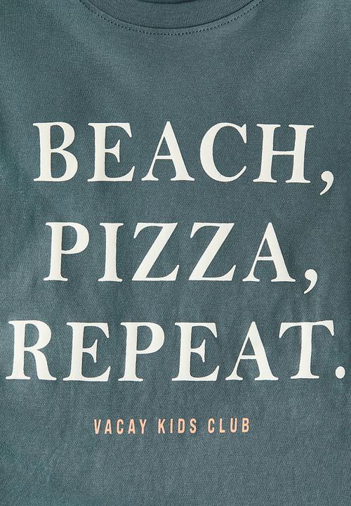H&M - Printed t-shirt - dark turquoise/beach