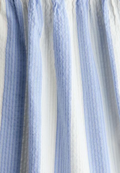 H&M - Patterned seersucker dress - light blue/striped