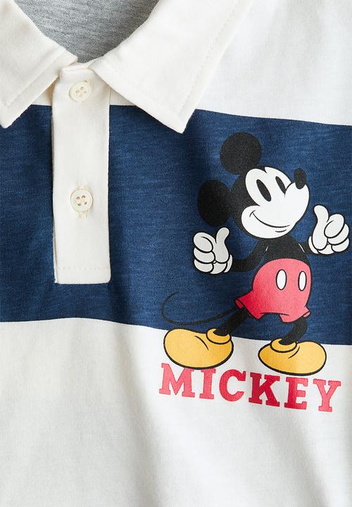 H&M - Printed polo shirt - white/mickey mouse