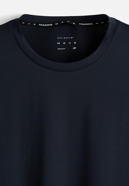 H&M - Mesh sports T-shirt with drymove - dark blue