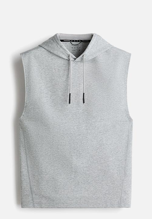 H&M - Regular fit sleeveless sports hoodie with drymove™ - grey marl