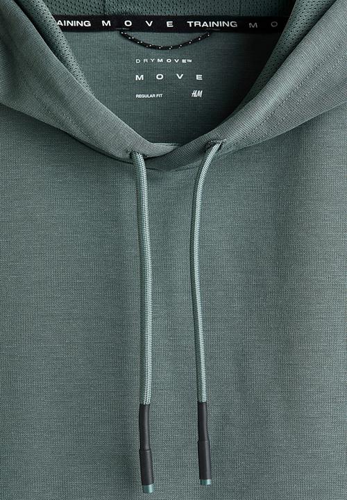 H&M - Regular fit sleeveless sports hoodie with drymove™ - dusty green
