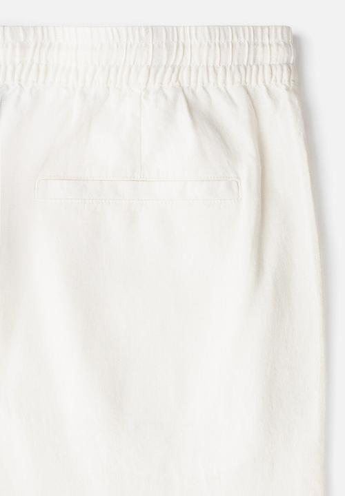 H&M - Relaxed fit linen-blend trousers - white