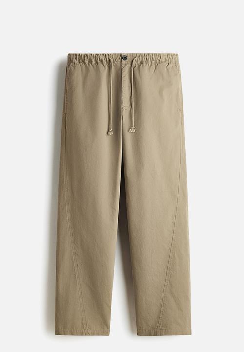 H&M - Relaxed fit twisted trousers - khaki green