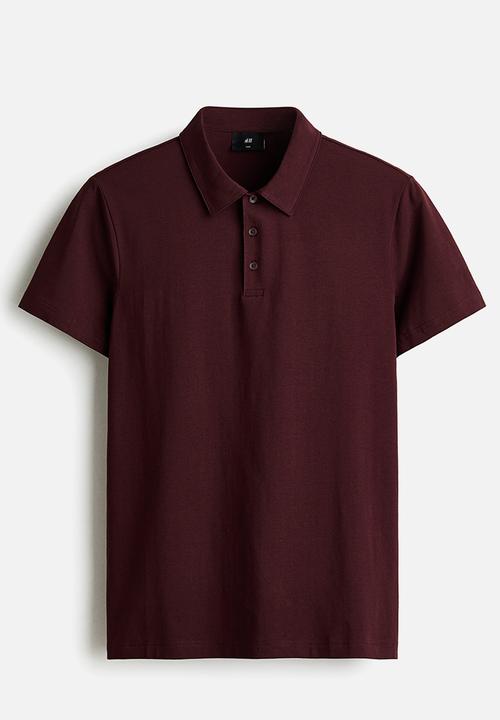H&M - Slim fit polo shirt  - burgundy