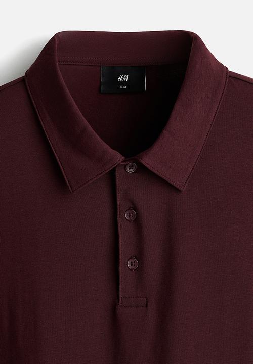 H&M - Slim fit polo shirt  - burgundy