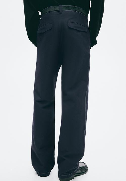 H&M - H&M Atelier: Loose fit cotton trousers - dark denim blue