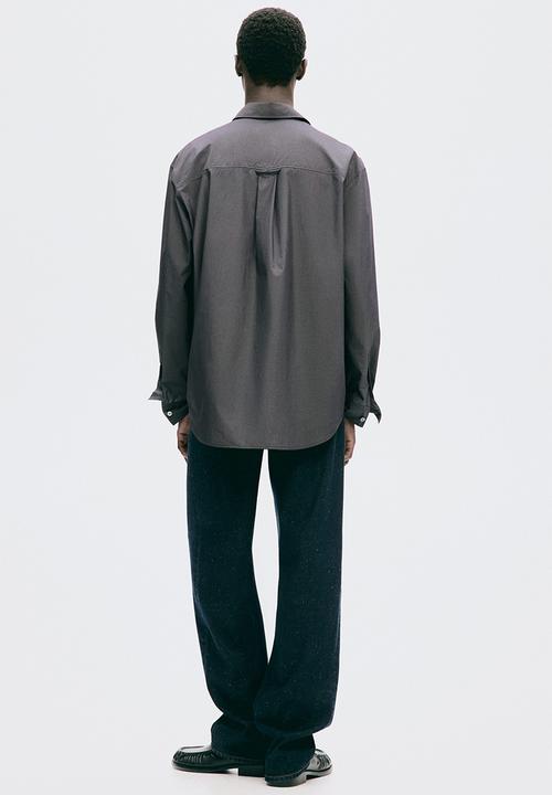 H&M - H&M Atelier: Relaxed fit poplin shirt - dark grey
