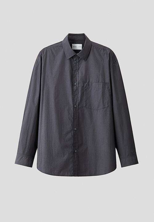 H&M - H&M Atelier: Relaxed fit poplin shirt - dark grey
