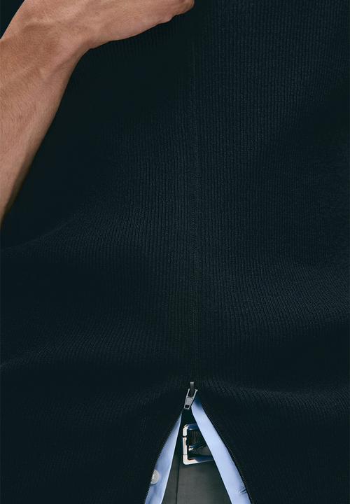 H&M - H&M Atelier: Slim fit zip-through cardigan - navy blue