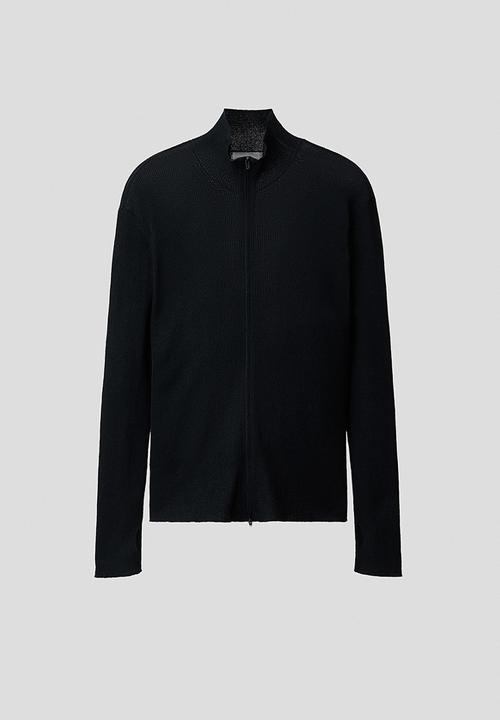H&M - H&M Atelier: Slim fit zip-through cardigan - navy blue