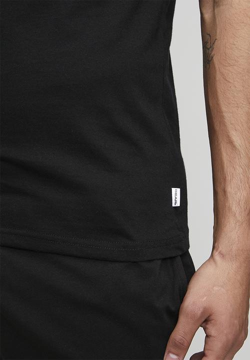 Bear - 2Pk cotton elastane vests - grey melange/black