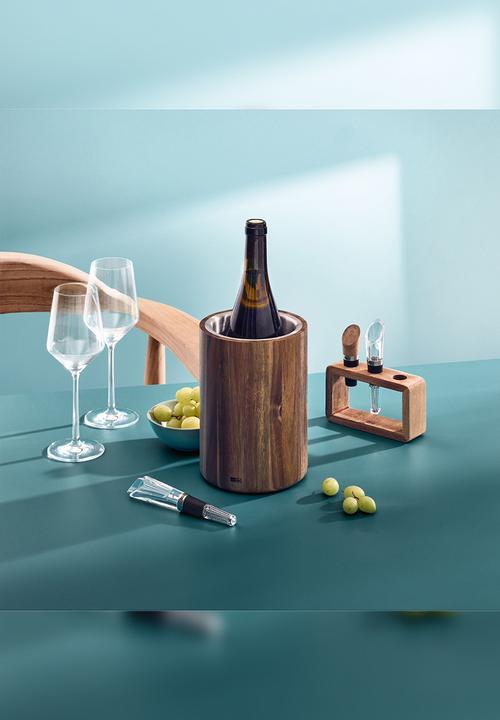 Adhoc - Adhoc Vine Wine and champagne cooler Acacia and Stainless Steel