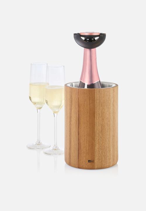 Adhoc - Adhoc Vine Wine and champagne cooler Acacia and Stainless Steel