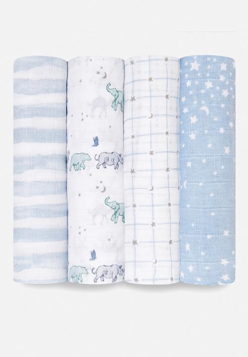 Aden & Anais - Large Swaddles Cotton Muslin 4Pk - Rising Star 4-Pack