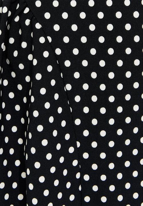 New Look - Ex spt beng sq nck seam midi - black spot