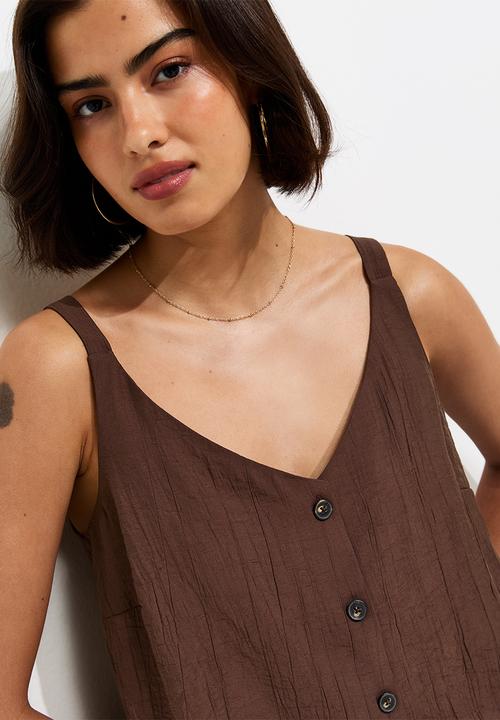 New Look - Alison kiki btn cami - brown