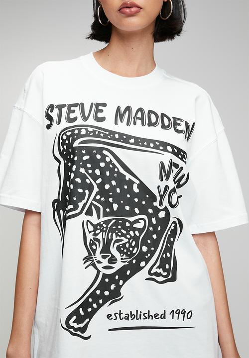 Steve Madden - Ladies esme oversized graphic t- shirt - white