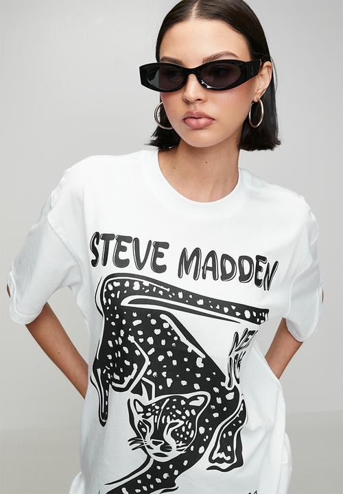 Steve Madden - Ladies esme oversized graphic t- shirt - white
