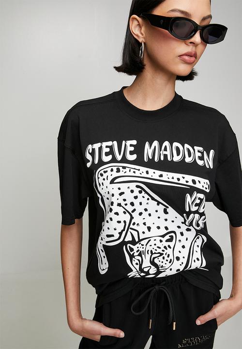 Steve Madden - Ladies esme oversized graphic t- shirt - black