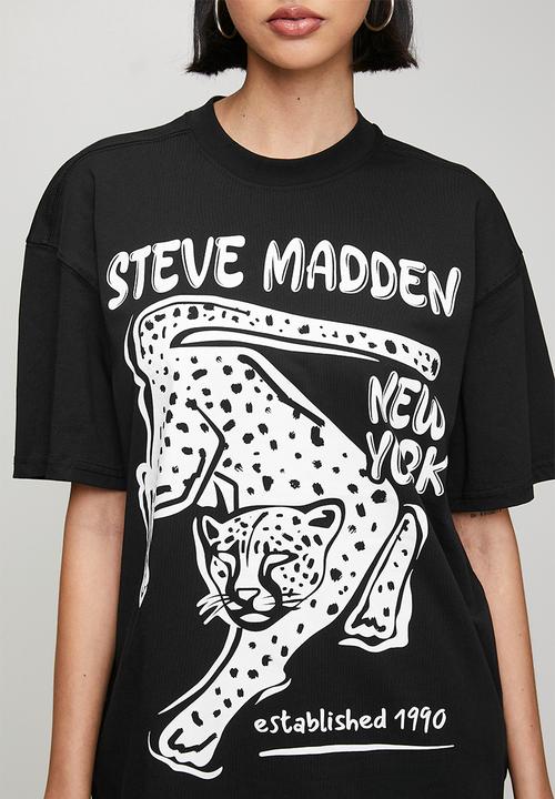 Steve Madden - Ladies esme oversized graphic t- shirt - black