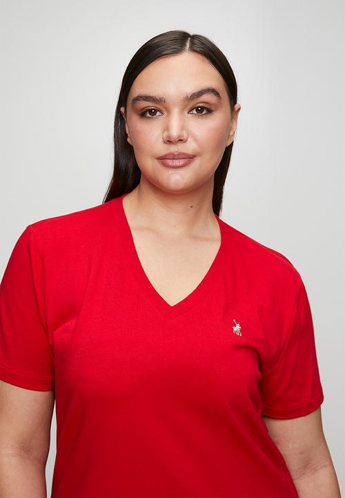 POLO - Wmn kelly short sleeve v-neck T-shirt - red