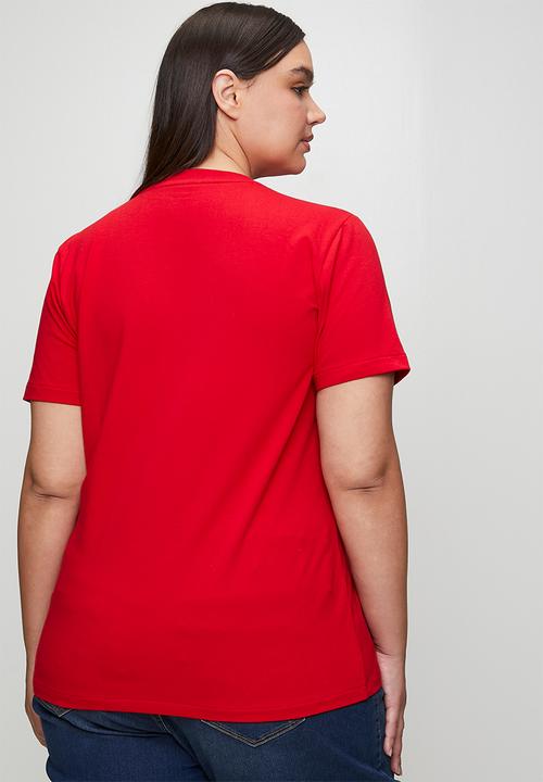 POLO - Wmn kelly short sleeve v-neck T-shirt - red