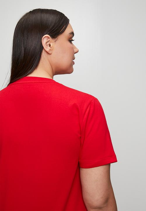 POLO - Wmn kelly short sleeve v-neck T-shirt - red