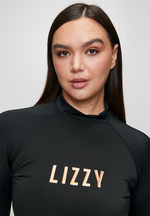 Lizzy - Plus ladies ls rashie - black