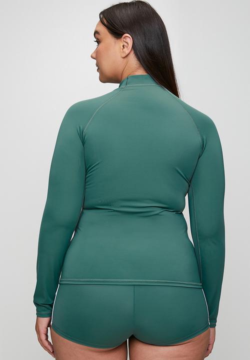 Lizzy - Plus ladies ls rashie - north atlantic green