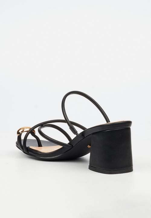 Miss Black - Bardot 10 strappy block heel - black