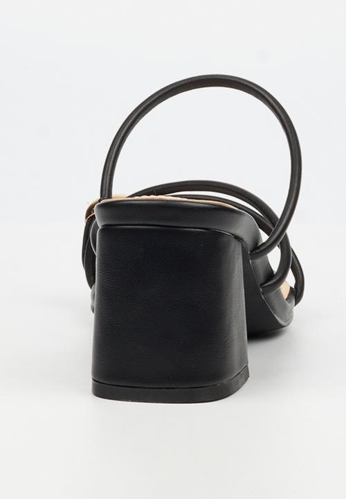 Miss Black - Bardot 10 strappy block heel - black