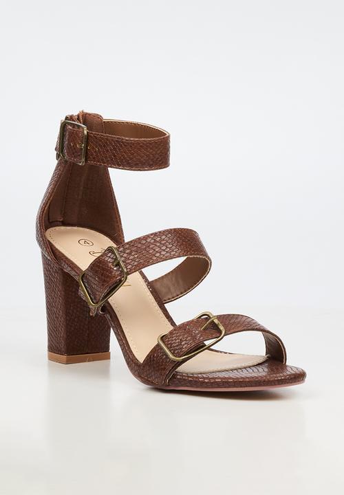 Butterfly Feet - Jaydin 1 strappy ankle strap heel - chocolate