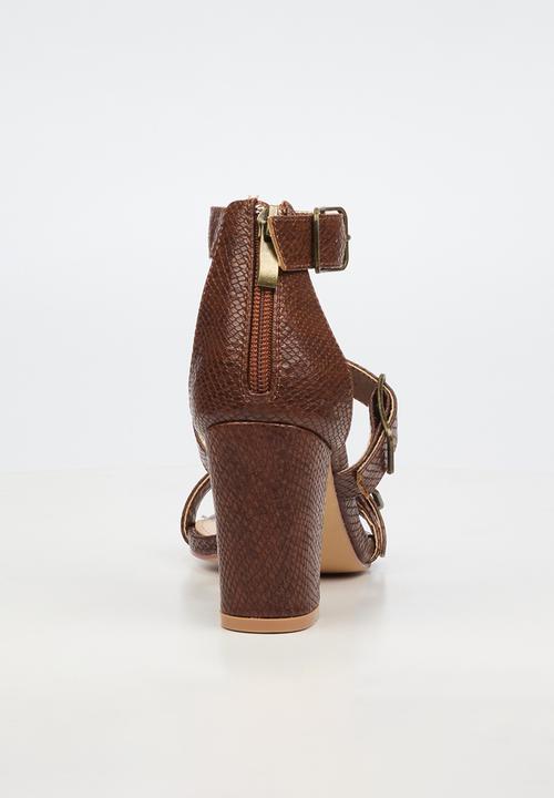 Butterfly Feet - Jaydin 1 strappy ankle strap heel - chocolate