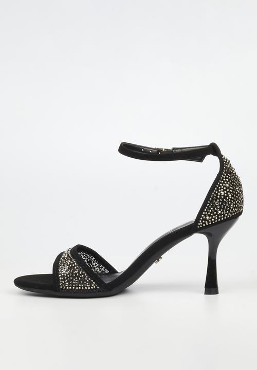Butterfly Feet - Macie 1 rhinestone ankle strap heel - black