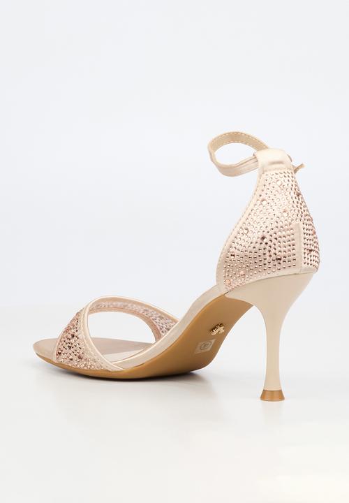 Butterfly Feet - Macie 1 rhinestone ankle strap heel - rose gold
