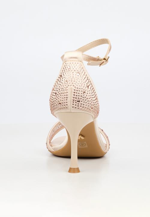 Butterfly Feet - Macie 1 rhinestone ankle strap heel - rose gold
