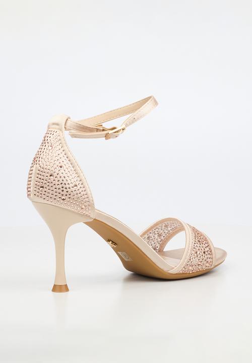 Butterfly Feet - Macie 1 rhinestone ankle strap heel - rose gold