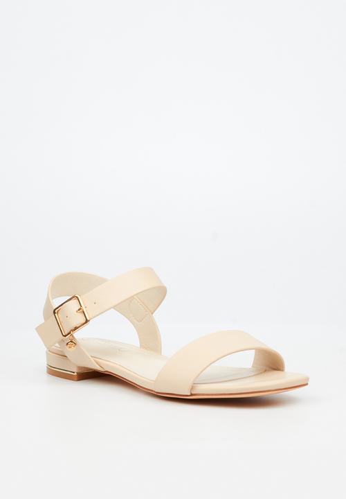 Miss Black - Laura 1 ankle-strap low block heel - natural