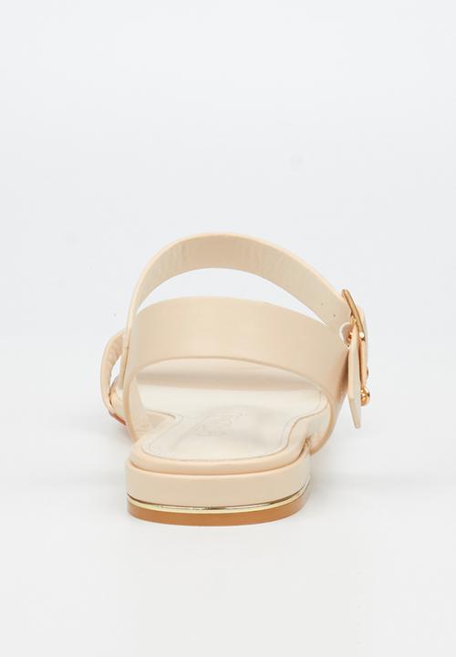 Miss Black - Laura 1 ankle-strap low block heel - natural