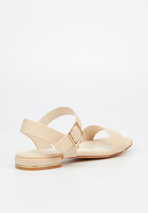 Miss Black - Laura 1 ankle-strap low block heel - natural