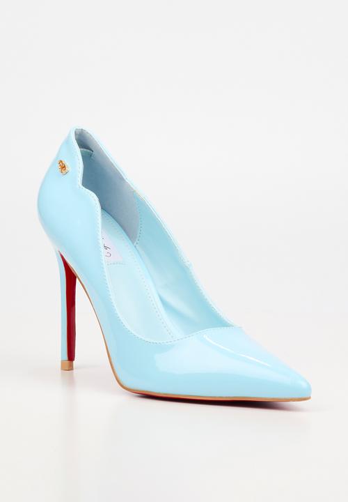 Miss Black - Lola 1 classic scallop heel - blue