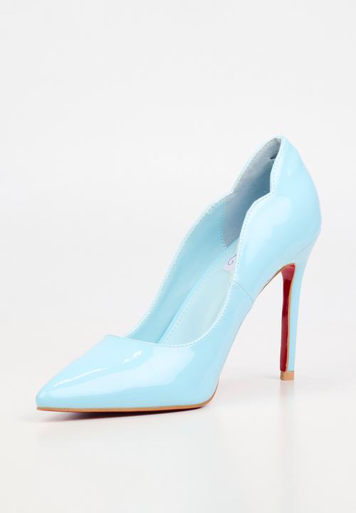 Miss Black - Lola 1 classic scallop heel - blue