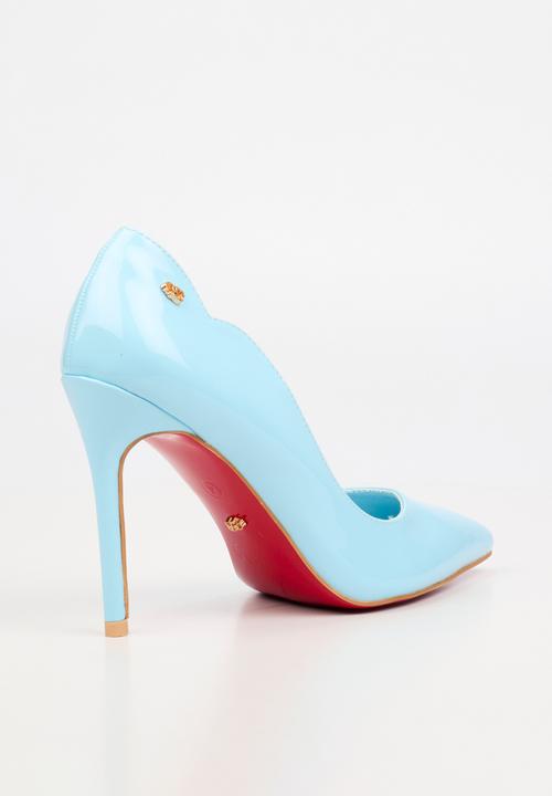 Miss Black - Lola 1 classic scallop heel - blue