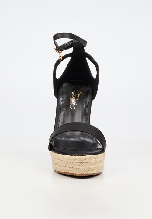 Miss Black - Moniker 12 cut-out platform wedge - black