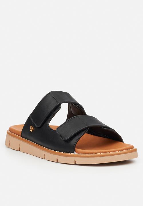 Butterfly Feet - Trace 1 velcro strap sandal - black