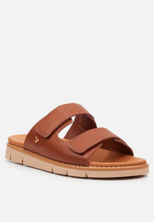 Butterfly Feet - Trace 1 velcro strap sandal - tan