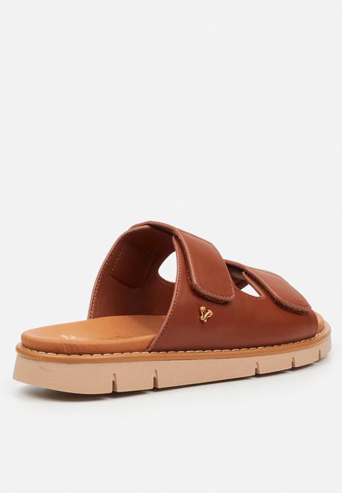 Butterfly Feet - Trace 1 velcro strap sandal - tan